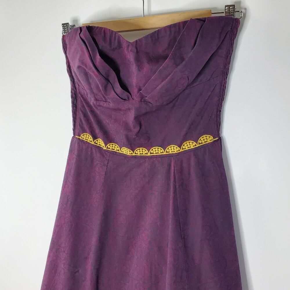 Girls from Savoy Aubergine Sky Strapless Embroidered Dress  Size 2 - Small